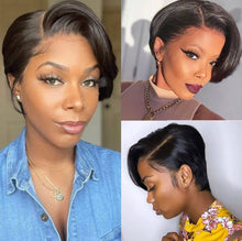 Load image into Gallery viewer, Short Pixie Wigs Human Hair Pixie Cut Wig 13x4x1 Side Part HD Lace Pixie Cut Lace Front Wigs Human Hair Pre Plucked Pixie Cut Wigs
