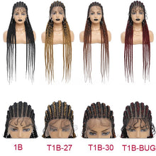 Load image into Gallery viewer, 36 Inches Full Lace Box Braided Wig Cornrow Braids Lace Wigs Synthetic 360 Knotless Box Braids Lace Front Wigs
