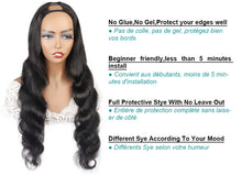 Load image into Gallery viewer, U Part Wig Human Hair Body Wave  Wig Full Machine Made Wig Brazilian Glueless Human Hair Wigs 180% Density

