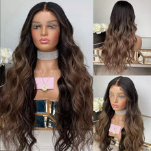 Load image into Gallery viewer, Ombre Chocolate Brown Glueless Full Lace Human Hair Wig With Baby Hair 13x4/13x6/360 Frontal Light Chesunut Brown Lace Front Wig
