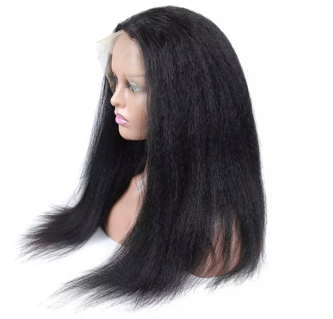 Brazilian Kinky Straight Human Hair Wig 13x4/13x6/360 Lace Frontal Wigs 180% Density