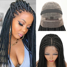 Load image into Gallery viewer, 32&quot; Full Lace Front Box Braided Synthetic Wigs Knotless Cornrow Braids Black Lace Frontal Wigs With Baby Hair
