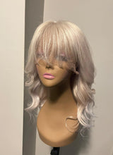 Load image into Gallery viewer, Platinum Blonde 4x4/13x4/13x6/360/Full  Front Human Hair Wig with customized Bangs added, 180% Density
