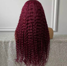 Load image into Gallery viewer, 99J 13x4/ 13x6 Lace Front Human Hair Wigs Deep Wave Brazilian Remy Burgundy Frontal  Wigs 250% Density Closure Wig
