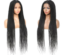 Load image into Gallery viewer, 32&quot; Full Lace Front Box Braided Synthetic Wigs Knotless Cornrow Braids Black Lace Frontal Wigs With Baby Hair
