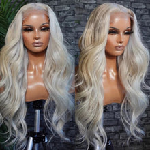 Load image into Gallery viewer, 13X4/13x6/360/Full  Lace Platinum Ash Grey Blonde Lace Front Wig Transparent Colored Human Hair
