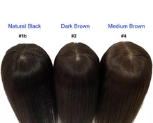 Load image into Gallery viewer, Silk Skin Base Human Hair Women Topper Virgin European Hair Toupee Clips In Hairpiece  Natural Scalp Top
