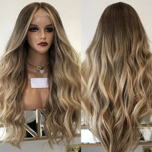 Load image into Gallery viewer, Highlight Wig Human Hair for Women Dark Blonde 10-30&quot; Glueless Full Lace Wigs Pre Plucked 13x6 HD Transparent Lace Frontal Wig 180%

