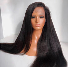 Load image into Gallery viewer, 250 Density Light Yaki Human Hair Wig 13x4 and 360 Lace Front Human Hair Wigs Brazilisn Remy Italian Yaki Straight HD Lace Frontal Wig
