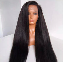 Load image into Gallery viewer, 250 Density Light Yaki Human Hair Wig 13x4 and 360 Lace Front Human Hair Wigs Brazilisn Remy Italian Yaki Straight HD Lace Frontal Wig
